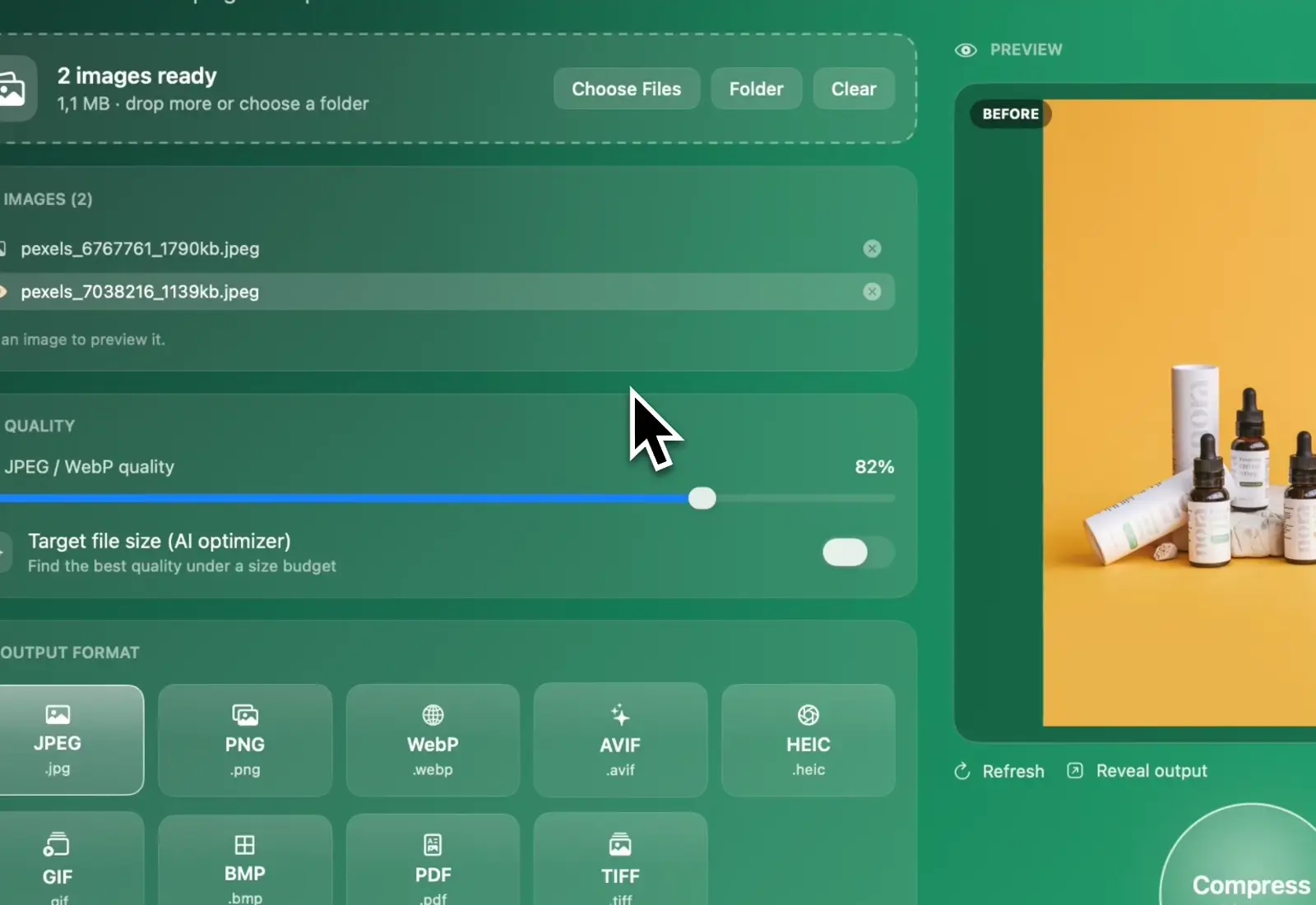 Operimage — compress screen on macOS