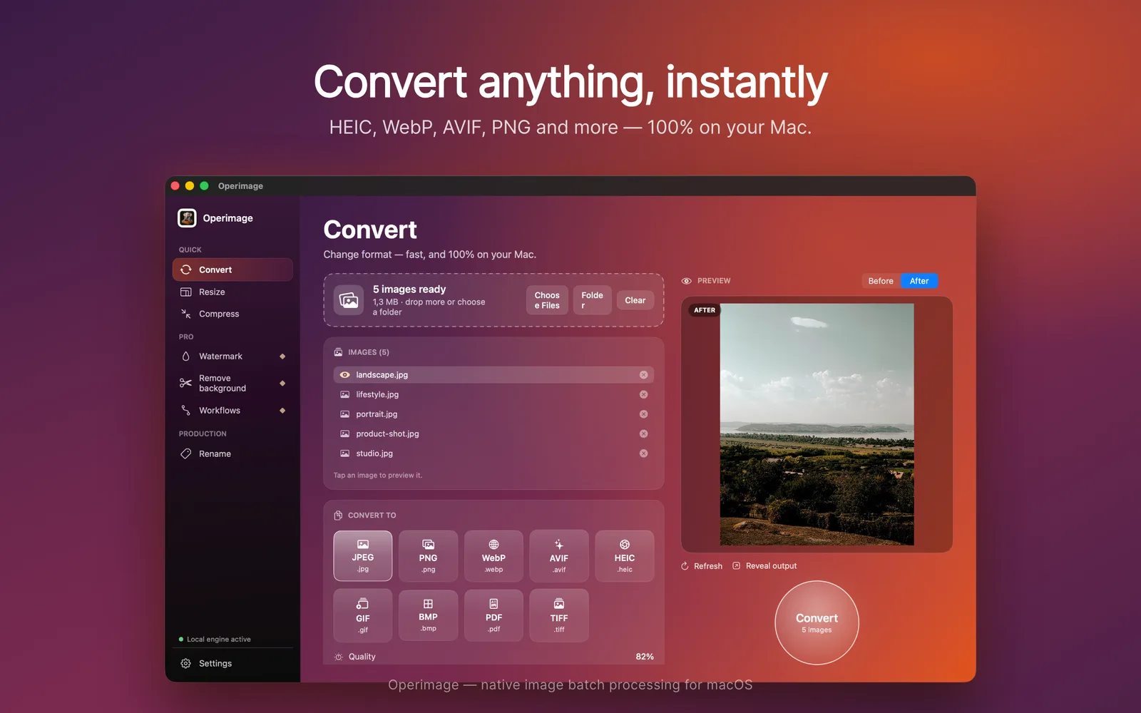 Operimage — convert screen on macOS