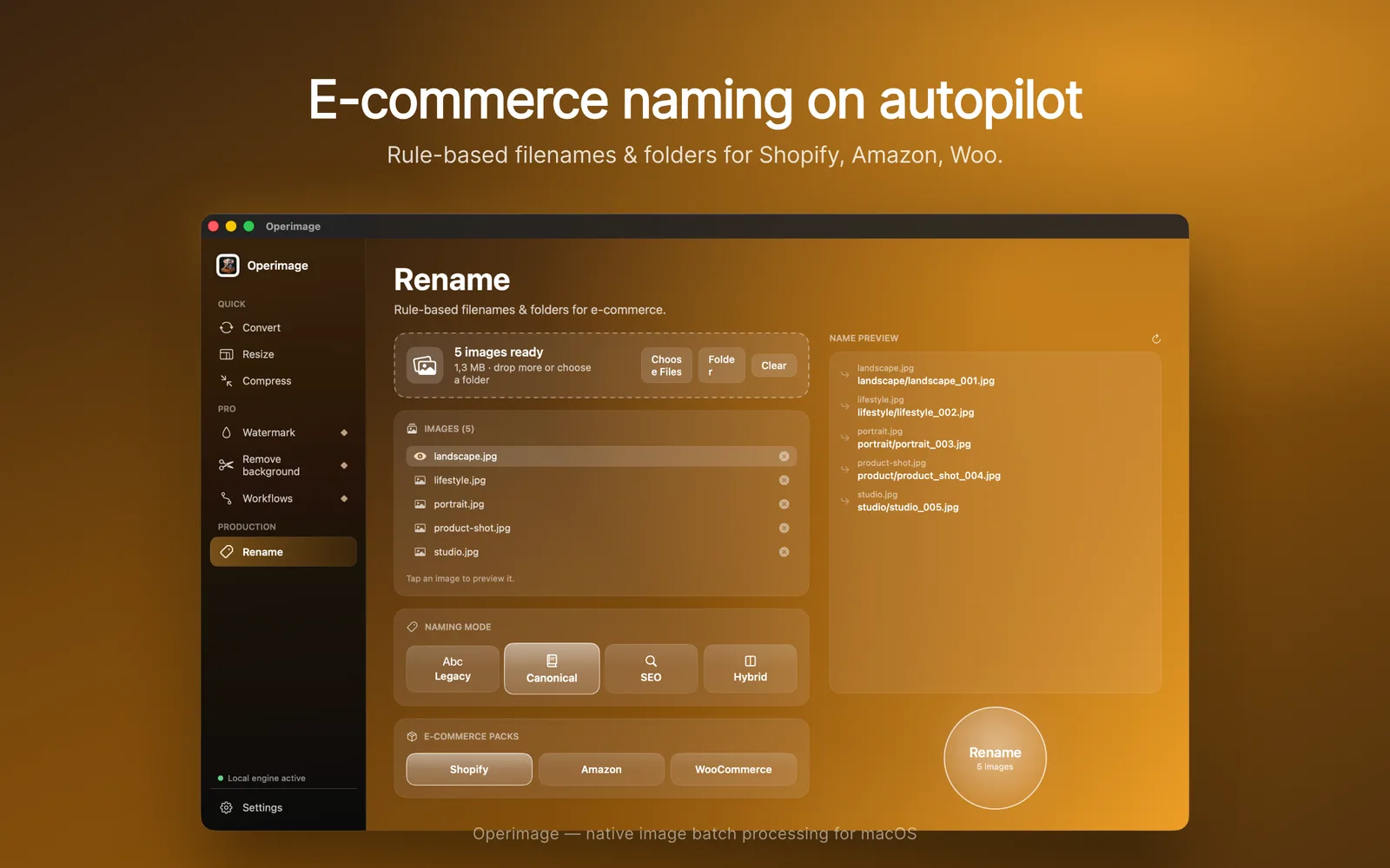 Operimage — rename screen on macOS